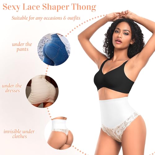 Image of Werena Thong Shapewear for Women Mid High Waisted Shaper Panties Girdle