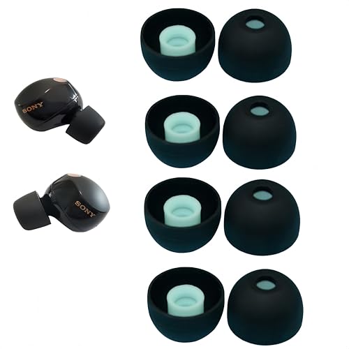 Rhinenet Embouts en silicone pour écouteurs Sony 1000XM5/1000XM4/LinkBuds S/WF-C500/WF-C700N WF WI XBA, avec boîte de rangement, 4 paires (taille L)