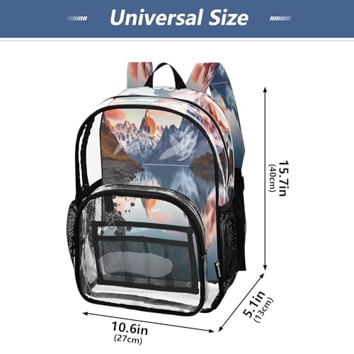 Colorful Wild Flowers Clear Backpack - Stadium Approved Large 15.7-inch Waterproof Transparent Bag for Sports, Concerts, Work, Travel#3334