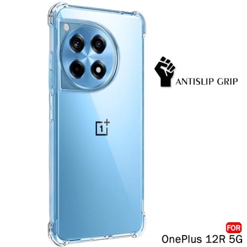 Image of TheGiftKart Crystal Clear Back Cover Case for OnePlus 12R 5G | Raised Bumps for Camera & Screen Protection | Ultra Clear Soft Silicone Back Cover Case for OnePlus 12R 5G (TPU, Transparent)