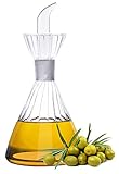HAIZEEN 4 oz/125 ml Clear Glass Olive Oil Dispenser Bottle - Oil & Vinegar Cruet with Pourers and NO...