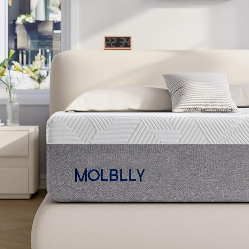 Matelas En Mousse Mémoire De Forme 90x190x16 Cm - Haute Densité, Hypoallergénique, Respirant - Livré Roulé Sous Vide - Molblly