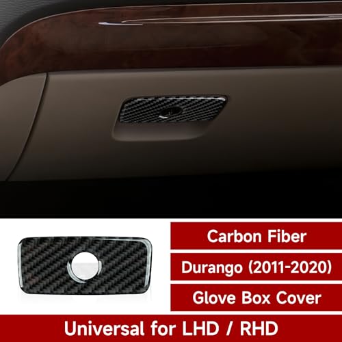 Image of Car Glove Box Cover Trim Decals for 2011-2020 Dodge Durango Accessories Carbon Fiber Interior Stickers