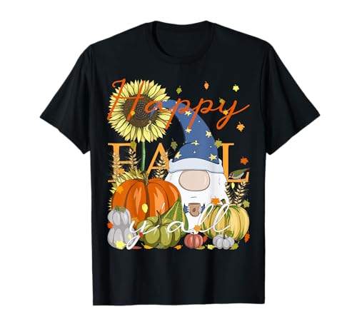 Happy Fall Y'All Zwerg Kürbis & Kaffeeliebhaber Thanksgiving T-Shirt