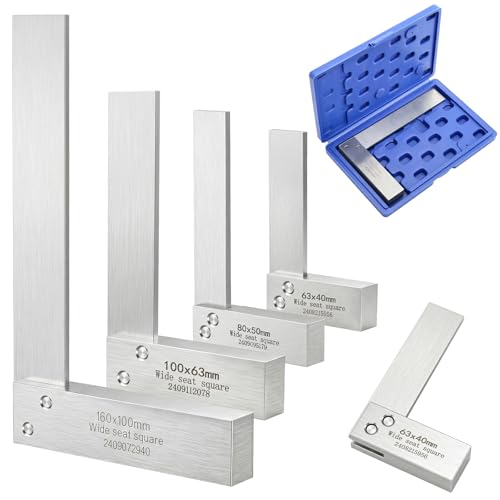 Suwimut Machinist Square Set 2, 3, 4, 6 Inch, Mechanical Engineer Hardened Steel High...