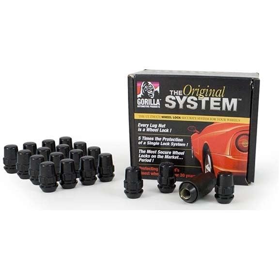 Image of Hex Socket Duplex Short Lug Nuts - 13 /16 inch & 7 /8 inch Dual Hex Key - 14mm x 1.50 Thread Size - Black Finish - Set of 20 (K5CT-14150BGR)
