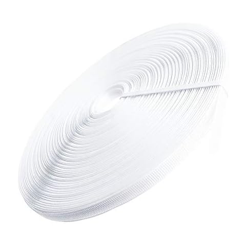 Abbaoww 50 Yards 12mm Wide High Density Polyester Boning for Sewing Wedding Dress Corset Party Gown Lingerie Nursing Cap, White Cover