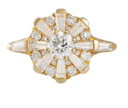 Awmnjtmgpw 18K Gold Cubic Zircon Ring Personalized Full Diamond Engagement Ring Women's Jewelry Size 6-10 (Size 7)