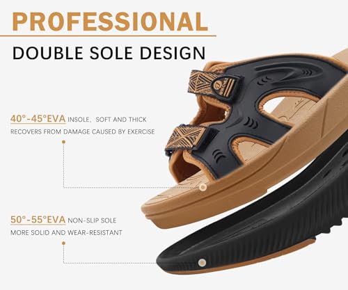Image of ONCAI Womens Orthotic Sandals Ladies Recovery Walking Slides Arch Support Plantar Fasciitis Comfort Orthopedic Soft Cushion Summer Adjustable Sandalias Size 6-12