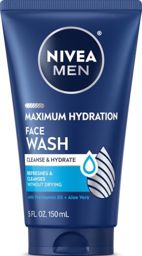 NIVEA MEN Maximum Hydration Face Wash, Provitamin B5 and Aloe Vera, 5 FL OZ