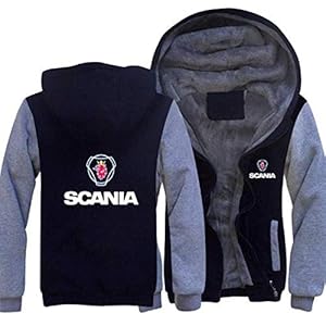 Men’s Hoodie Winter Workout Jackets for Scania Print Casual Baseball Jersey Spring Hooded Sweater Sportswear Coat Zip…