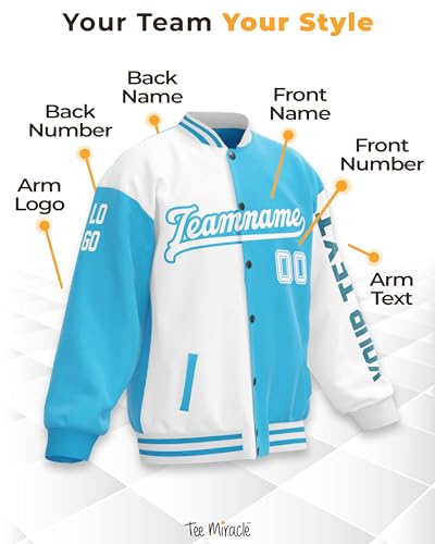 Custom Varsity Jacket - Personalized Baseball Bomber Letterman Jackets for Men, Women, and Youth Add Name, Number, Logo, Text3