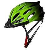 Lawnrden Ciclo Casco Adulto Casco de Bicicleta de Bicicleta Liviana para Adultos Casco de Bicicleta con luz Trasera Ajustable para Hombres Mujeres Casco de Ciclismo Verde Adulto