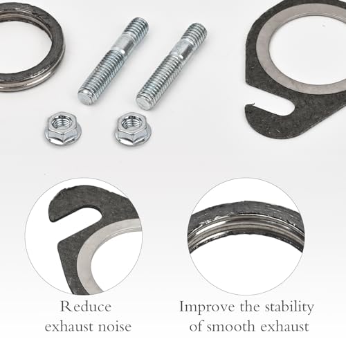 Auspuffdichtung Krümmer Dichtung Set mit Auspuff Stehbolzen für 50cc 2T Roller, passend für Yamaha Modelle
