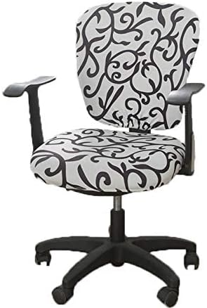 wonderfulwu Office Black Chair Cover, Universal Removable Washable Rotating Armchair Cover, Black