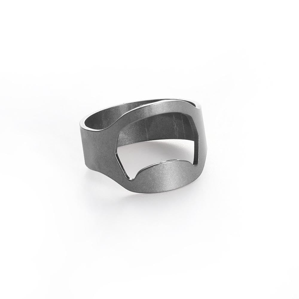 Stainless Steel Ring Bottle Opener, Finger Beer Bottle Opener, Portable Bar Kitchen Tool, 1 Piece(Silver)