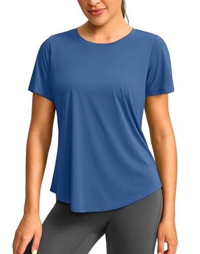 Image of Women's Short Sleeve Workout Shirts UPF 50+ Sun Protection T-Shirts Quick Dry Breathable Gym Running Hiking Tops for Women