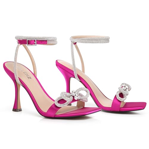 Image of CELLENZ Women Bow Heels Sandal: Comfortable Sparkly Kitten Heeled