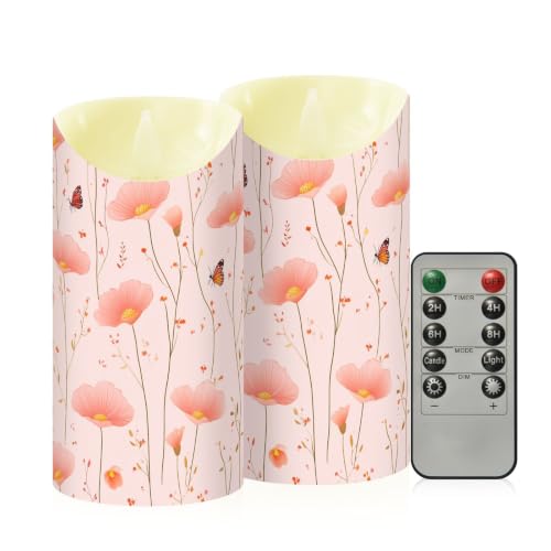 Pilar velas sin llama de San Valentín con control remoto, pack de 2 2