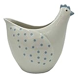Comfy Hour Farmhouse Home Decor Collection 5' Hen Succulent Planter Flower Bud Pot Mini Decorative Vase, Small Plant Container, White, Ceramic
