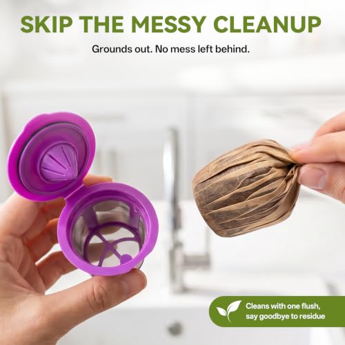 Image of CAPMESSO K-cup Coffee Filters for Keurig: Disposable for One-Lift Cleanup