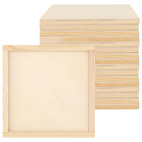 JIEHIN 15 Stück 20x20 cm Holz Leinwand Quadratisch, Leinwand Bretter Holz Malgrund Leinwand Rahmen Malplatte, unlackierte Holzplatten Holztafeln zum Malen, Zeichnen, Kunsthandwerk JIEHIN 15 Stück 20x20 cm Holz Leinwand Quadratisch, Leinwand Bretter Holz Malgrund Leinwand Rahmen Malplatte, unlackierte Holzplatten Holztafeln zum Malen, Zeichnen, Kunsthandwerk