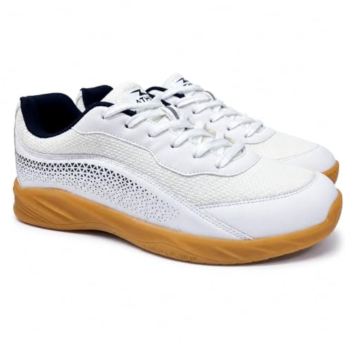Image of ATHCO Mens Nimble Badminton Shoes for Men - Non-Marking, Anti-Skid Indoor Court Shoes | Lightweight, Breathable & Durable | Ideal for Squash, Volleyball, Basketball & Table Tennis
