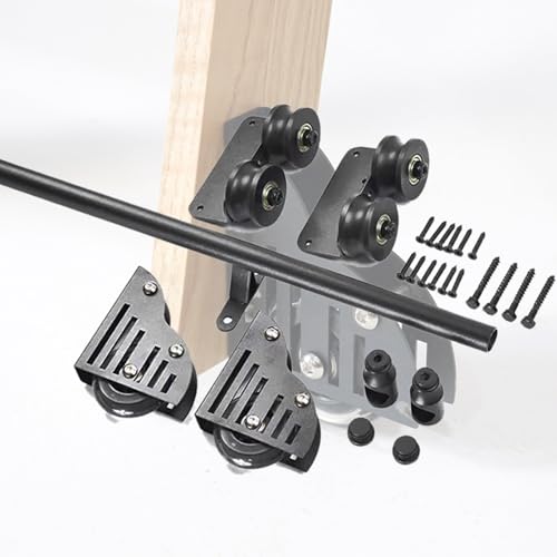 Kit de herrajes para escalera rodante de 3.3 pies a 24 pies, kit de herrajes para escalera corrediza de biblioteca - Kit de riel/riel redondo negro (sin escalera), para hogar/interior/loft(600cm Kit d