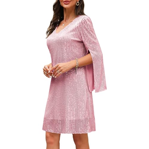 Image of COOAN Wedding Guest Cocktail & Formal Dresses for Women - Lace Sequin Dress