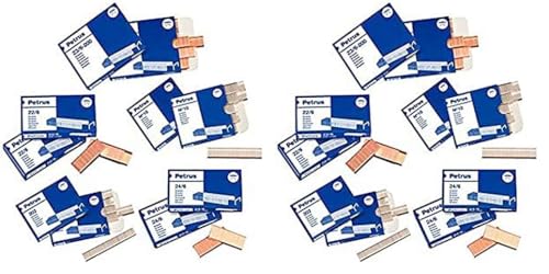 Grapas petrus n 26 (23/10) cobreada para grapadora 1600 caja de 1000 unidades (Paquete de 2)