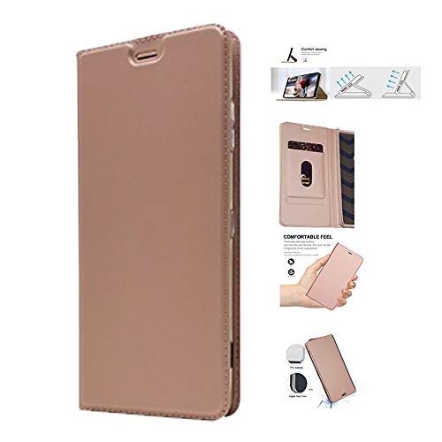 Samsung Galaxy S8 SC-02J/SCV36 ケース Cavor クラシックPUレザーケーススリムフォリオブックカバー クレジットカードスロット付き ノートブック型スタンドホルダー マグネット閉鎖 Galaxy S8 SC-02J/SCV36 カバー機能 軽量 超薄型 耐摩擦 - ピンク