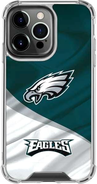 Skinit Clear Phone Case Compatible with iPhone 16 Pro Max - Officially Licensed NFL Philadelphia Eagles Distressed Design