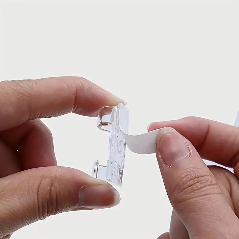 20PCS Adhesive Cable Clamps Transparent Low Profile Wire Clips for Cable Management on Walls, Desks and Under Tables, Transparent