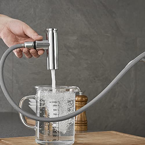 Robinet de cuisine 3 voies en laiton chromé et douchette extractible de luxe