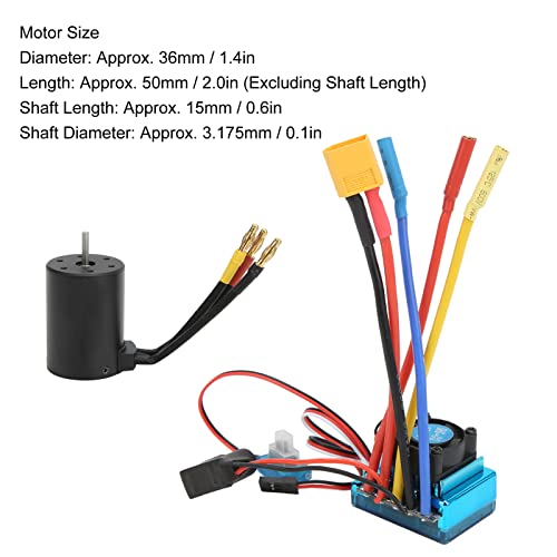 Combo Moteur Brushless 3650 2300KV + ESC 120A Waterproof – Fiches Banane 4 Mm – Pour Voiture RC 1/8 Et 1/10