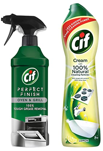 Cif Perfect Finish Oven & Grill Cleaner 435 ml & Abrasive Surface Cleaner Cream, Lemon| Kitchen & Bathroom, Removes Grease, Dirt & Tough Stains with Natural Cleaning Particles, 500 ml (B0BDF1GZP8) Amazon Price History, Amazon Price Tracker