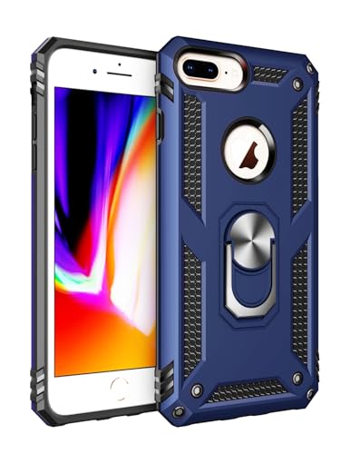 SORAKA Case for iPhone 6 Plus/6S Plus with 360 Degree Rotation Ring Holder Soft TPU Slim Fit Case iPhone 6S Plus Case with Metal Plate for Magnetic Car Phone Holder Blue