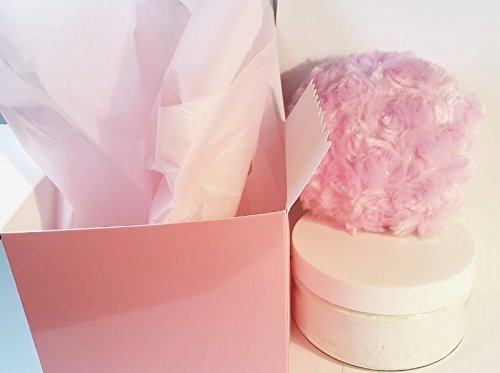 Silk Powder Boxed Gift Set - 8 oz Jar Silk Powder and Light Pink Baroque Sparkle Powder Puff