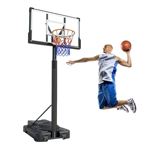 Aro De Baloncesto De Altura Ajustable, Aro De Baloncesto Al Aire Libre con Ruedas, para Jóvenes, Adolescentes, Adultos, Patio Trasero