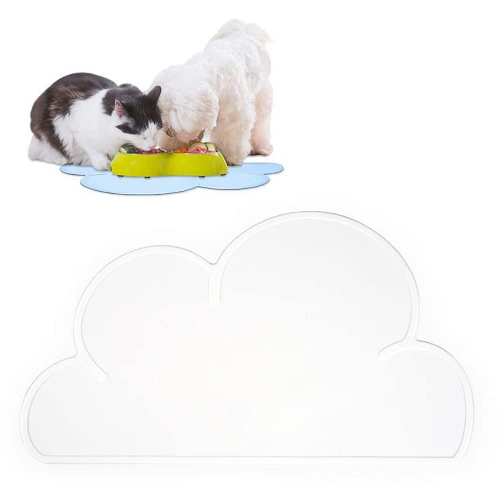 Silicone Dog Cat Bowl Mat, Waterproof Slip Resistant Silicone Pet Feeding Mat with High Lips, Cats and Dogs Food Placemat Tray, Raised Edges to Prevent Water Spills on Floors, Dishwasher Safe
