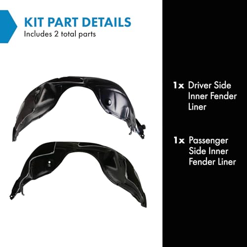 Image of TRQ Inner Fender Liner Set Compatible with 2016-2018 Lexus ES300h ES350 LX1248136 LX1249119