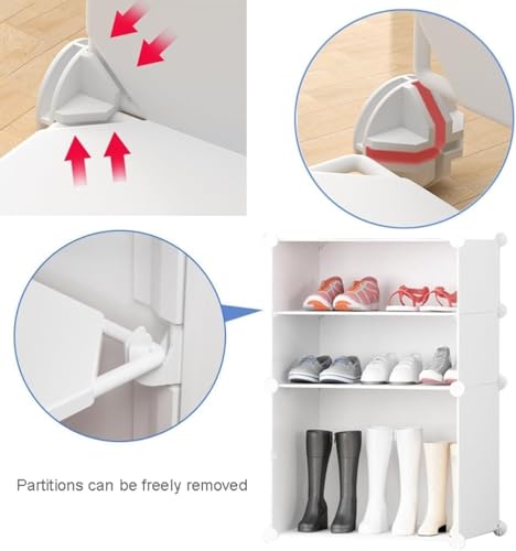Meuble chaussures modulable étanche à 8 compartiments fermés pour entrée - 4