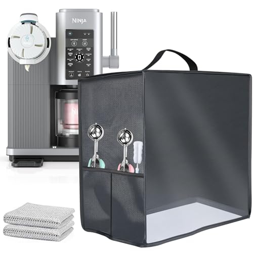 Image of 𝟮𝟬𝟮5𝗡𝗲𝘄 Ice Cream Maker Dust Cover, Ice Cream Maker Dust Visible Protector with Visible Window and Pocket Protectors for Ninja Ice Cream Maker (Nc701)