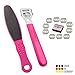 Produktbild Schwertkrone Pediküre Set Hornhautfeile Hornhauthobel + 10 Hornhauthobelklingen (pink)