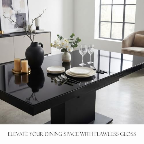 Image of HOME13 Glossy Black Wallpaper Peel & Stick Contact Paper Decorative Self Adhesive Vinyl Wallpaper for Kitchen Cabinet Furniture Countertop Waterproof (24inches By 48inches,Black Glossy)