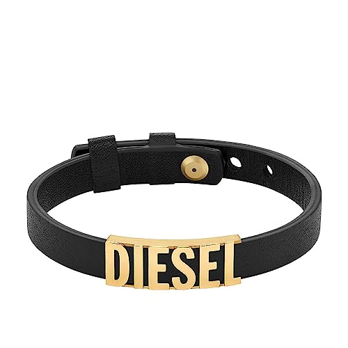 Diesel Herren Lederarmband mit Druckknopfverschluss