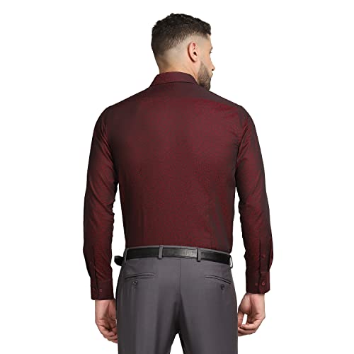 Image of blackberrys Jacquard Cotton Slim Fit Mens Work Wear Shirt