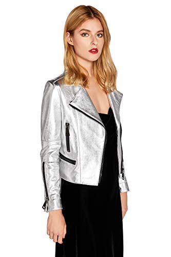 Women's Genuine Leather Jacket Lambskin Black Moto Biker Jacket Coat with Belt SmartUniverseWear4