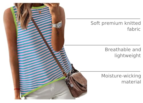 Image of Zeagoo Womens Sleeveless Sweater Vest Crewneck Knit Loose Sweater Tank Tops Lightweight Shirts Blouses 2026