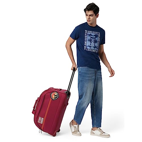 Image of Stony Brook by Nasher Miles Sunset Polyester Medium Size 62 cm Maroon Wheel Duffel Bag for Travel | Duffle Bag with Trolley